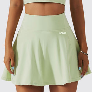 Benutzer definierte atmungsaktive Frauen 2 PCS Trainings kleid High Waist Tennis Shorts Gym Yoga Röcke für Frauen - Product Image 4