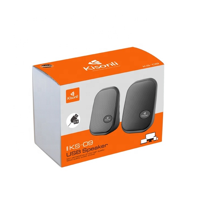 For Kisonli KS-09 Mini Desktop Computer Accessory Fashionable Plastic Wire-Free Portable USB & AUX Speakers