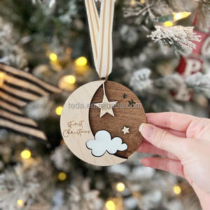 Vente chaude décoration suspendue en bois de noël <span class=keywords><strong>premier</strong></span> ornement de noël de bébé <span class=keywords><strong>mon</strong></span> <span class=keywords><strong>premier</strong></span> arbre de noël signes pour accrocher - Product Image 5