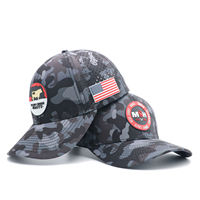 Gorra de Golf Deportiva Impermeable de 6 Paneles con Diseño de Camuflaje y Parche de Goma con la Bandera de EE. UU., Personalizable, para Uso Diario y Deportes al Aire Libre, Unisex