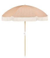 Parasol de plage bohème de luxe en bois véritable de 200 cm, imprimé personnalisé vintage, recyclé, avec pompons – Prix usine