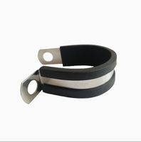 AUPROTEC Colliers de serrage réglables en acier galvanisé avec insert en caoutchouc, attaches en P pour sécuriser les tuyaux et câbles, diamètre 50 mm, 15 mm
