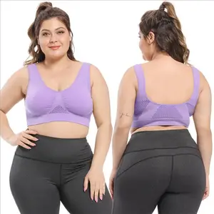 S-7XL Sutiã esportivo sem costura grande para meninas gordas com costas flexíveis acolchoadas