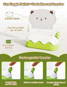 LOHAS RVB LED Veilleuse en forme d'ours <span class=keywords><strong>Kawaii</strong></span> avec fonction de changement de couleur Mini lampe rechargeable USB de type C pour chambre d'enfant - Product Image 6