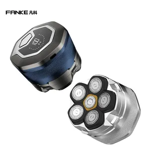 FK-8750 Customizable Cordless Waterproof Wet And Dry Rotary Bald Shaver Rechargeable Men's Electric Shaver
