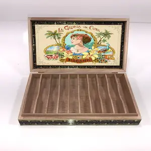 Роскошный Черный Премиум индивидуальный принт с магнитной застежкой Деревянный картон хьюмидор упаковка для сигар Подарочный хьюмидор бумажные коробки