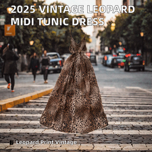 Vestido Midi Casual de Verano 2025, Estilo Vintage Sostenible, Tejido, para Mujer, Estampado de Leopardo, Encaje, Impresión Digital - Product Image 2