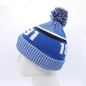 Gorros de Punto Jacquard Personalizados al por Mayor con Varios Logotipos, Gorros con Pompón 100% Acrílico, Diseños OEM ODM, Gorros Cálidos para Invierno - Product Image 1