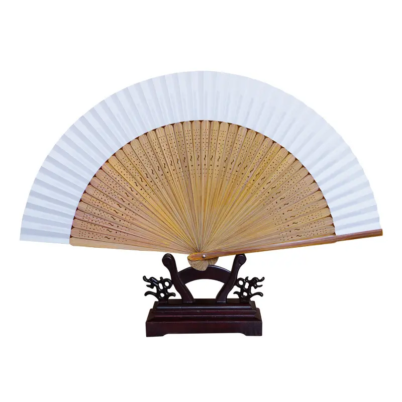 Ventilador de desempenho de dança portátil, de seda, estilo chinês, ventilador de verão, tinta dobrável, estilo antigo, oco, venda imperdível