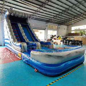 Tobogán acuático inflable de color mármol para niños con piscina para fiestas de verano en el patio trasero - Product Image 1