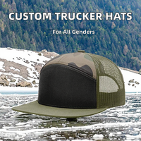Richardson 168 7-Panel Trucker Hat Wholesale Private Label Logo brodé personnalisé à bord plat Mesh Snap Back Casquette de baseball Fishing