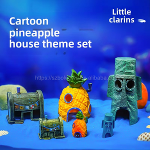 Acquario acquario decorazione Krusty Krab ristorante casa di ananas Squidward casa Mr. krabs '<span class=keywords><strong>castello</strong></span> di peperone rosso per soggiorno - Product Image 2