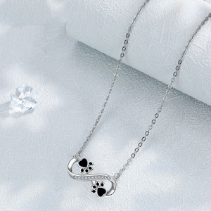 High Quality Sterling Silver Infinity Elegant <b>Pet</b> <b>Memorial</b> Jewelry Necklace with Sparkling Accents Perfect <b>Gift</b> for <b>Pet</b> Lovers - Product Image 3