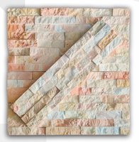 Revêtement mural extérieur en porcelaine rustique rose pour villa