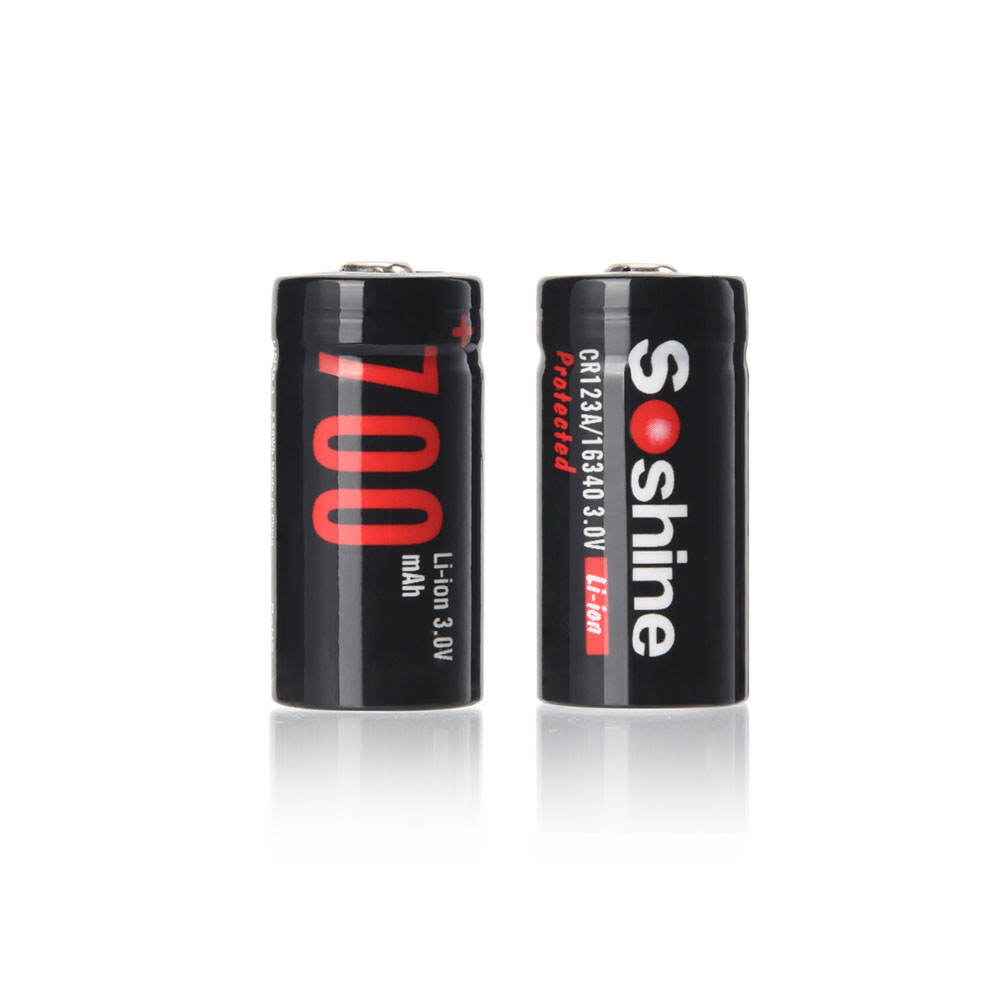 Li-ion CR123A 16340 3 Volt Protected Batteries - 700mah
