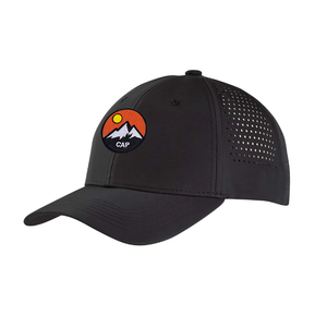 Casquette de sport de golf personnalisée à 6 panneaux, imperméable, en polyester, avec trous perforés au laser, logo tissé, casquette de baseball, casquette de golf, casquette de camionneur - Product Image 1