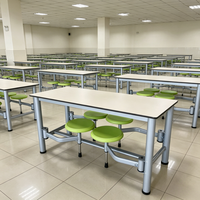 Schnelle Lieferung, Geringe Mindestbestellmenge, Zusammenklappbare Moderne 4-Sitzer Esszimmer-Sets für Mitarbeitercafeteria mit Platzsparenden Verstaubaren Stühlen