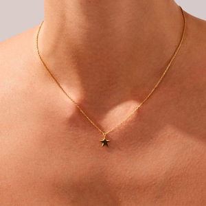 LUCKYJIU Custom gioiellieri impermeabili in acciaio inossidabile senza appannamento gioielli PVD placcato oro 18k collana Charm stella da <span class=keywords><strong>donna</strong></span> - Product Image 3