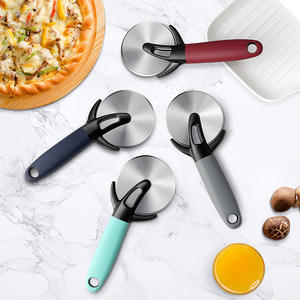 Cyan Pizza Cutter Stainless Steel Single Wheel With Protective Cover For Pizza <b>Slicing</b> Tools - Product Image 3