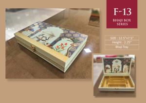 Handmade resin Box Series 12.5x7.5 Inch Hand Painted Resin Jewelry Box With Gold Tray Traditional Haritage Design Satin Cloth - Product Image 6