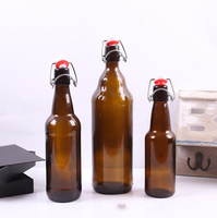 Gros 33cl Recyclé Clair Rond Classique Swing Top Bouteille En Verre