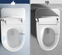 WC intelligent ergonomique en céramique, à poser au sol, avec siège chauffant et double chasse d'eau intégrée