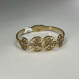 Gold Plated Stainless Steel <b>Bracelet</b> With <b>Crystal</b> Inlay Elegant Design For Women Fashion Jewelry - Product Image 1