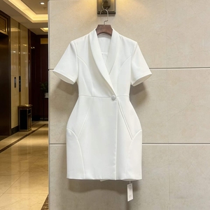 Abito da Donna Elegante a Maniche Corte Tinta Unita Nuova Collezione 2026 - Stile Boutique - Product Image 1