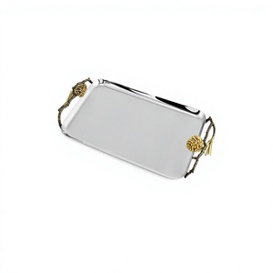 Bandejas Metálicas de Excelente Diseño, Tamaño y Forma Personalizados, Bandeja Plateada para Servir Alimentos, Ideal para Hoteles y Bodas - Product Image 1