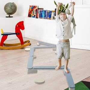 LM KIDS Toddler Indoor Playground Planche d'équilibre en <span class=keywords><strong>bois</strong></span> réglable Jouet d'exercice Montessori Baby Foot Balance Beam for Kids - Product Image 3