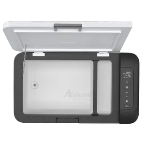K25 Alpicool 28L Portable Shockproof Fancy Car Fridge With LED Control Panel Built-in Light Customizable Car Refrigerator