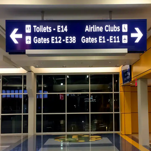 Profesional personalizado Led iluminado publicidad Metal signo aeropuerto direccional señalización guía aluminio Wayfinding Signages - Product Image 3