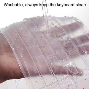 Tastiera in Silicone per <span class=keywords><strong>PC</strong></span> trasparente universale con coperchio per tastiera 104/107 con tasti Standard Ultra-sottile impermeabile antipolvere - Product Image 5