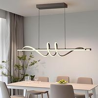 Lustre à LED rotatif moderne torsadé linéaire ondulé pour salle à manger îlot de cuisine luminaires décoratifs