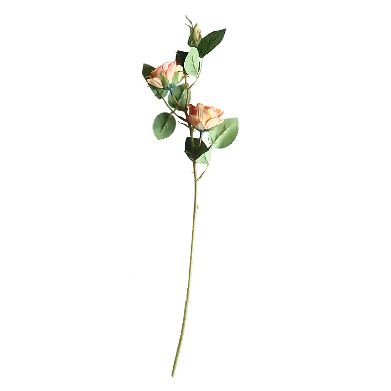 Mw37331 Calla Bloemen Kunstbloem Grijs Twee Hoofd En Een Knop Roos Voor Bruiloft Decoratie