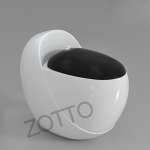 WC in un pezzo a forma di uovo di lusso moderno con <span class=keywords><strong>sifone</strong></span> a filo bianco grigio <span class=keywords><strong>nero</strong></span> in ceramica WC per il drenaggio della trappola del bagno dell'hotel - Product Image 2