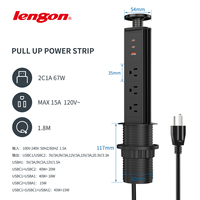 Offre Spéciale vente US 2Type-c 1 USB-A PD 67W prise 3 broches prise et prise de télécommande et interrupteur chargeur rapide