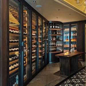 Luxury <b>Whiskey</b> Display Cabinet Modern Wood Design with Wine Storage for Home Bar - Product Image 6