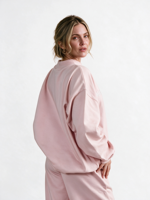 Haut décontracté surdimensionné rétro Y2K pour femmes, col montant, 100% coton biologique, design asymétrique, broderie perlée, manches longues