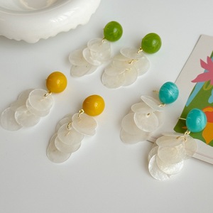 Pendientes de clip con diseño de espiral antimosquitos, flor, aguacate, borla de concha <span class=keywords><strong>natural</strong></span>, pañuelos para la cabeza, para mujer, Novedad 2025, Joyería con aguja de plata - Product Image 5