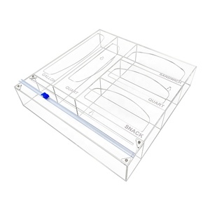 Plastic Organizer New Arrival Plastic Ziplock Bag Storage Organizer Aluminum Foil Dispenser With Cutter For Drawer