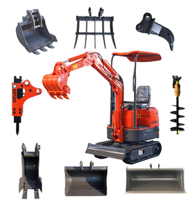 1T Mini-Bagger Kompakter Raupenbagger Kleiner Schaufelvolumen-Mikrobagger für Landwirtschaft Garten Bauarbeiten - Product Image 1