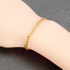 JXX Venta al por Mayor, Pulsera de Eslabones con Dijes de Latón Chapado en Oro de 24k, Diseño Minimalista, Joyería Cooper para Mujer - Product Image 2