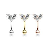 Xinfocus Anneau de Sourcil Cœur en Acier Inoxydable, Barbell Courbé pour Piercing Rook, Bijou Corporel Tendance pour Femmes et Hommes