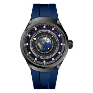 인기 상품 불소고무 스트랩 시계 지구 우주 손목시계 남성용 자동 기계식 시계 - Product Image 4