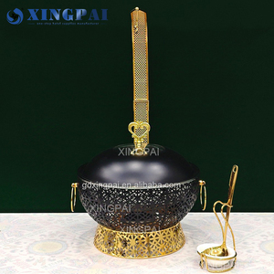 XINGPAI chauffe-plats <span class=keywords><strong>de</strong></span> luxe <span class=keywords><strong>de</strong></span> couleur noire 8L chauffe-plats carburant en acier inoxydable Buffet restauration chauffe-plats suspendus - Product Image 3