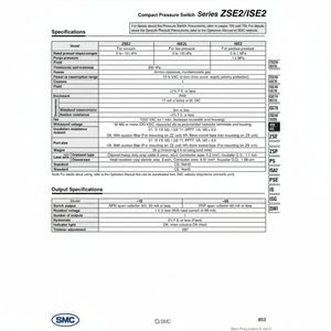 Pressostat à vide SMC Pneumatics ZSE2-0X-15-D - Product Image 1