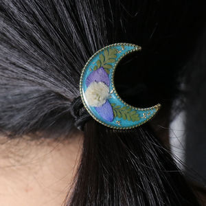 ที่มัดผมรูปดวงจันทร์มีเสน่ห์สำหรับผู้หญิงยางรัดผมแบบแห้งมัดผมแบบดอกไม้อัดเม็ด - Product Image 6