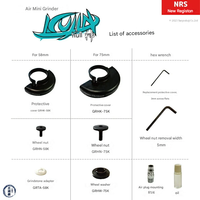 NRS Sky God Mini-meuleuse pneumatique légère 0,54 kg, outil de meulage pneumatique portatif pour la réparation de carrosserie automobile