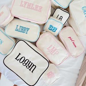 Embroidered Letters Large Capacity Portable <b>Travel</b> <b>Cosmetic</b> <b>Bag</b> Storage <b>Bag</b> <b>Cosmetics</b> Packaging - Product Image 5